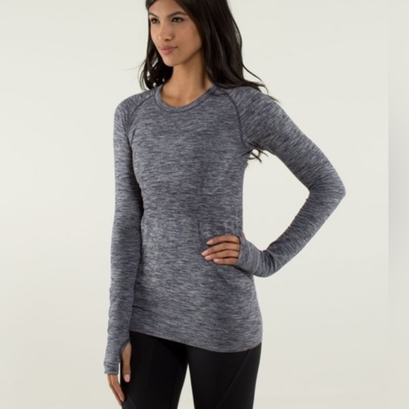 Lululemon Swiftly Tech Long Sleeve Heather gray  size 6 - Picture 1 of 5